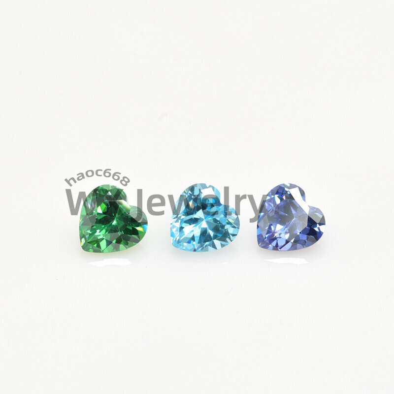 3×3-10x10mm Heart Cut 15pcs each color 1pcs ,Loose cubic Zirconia Stone