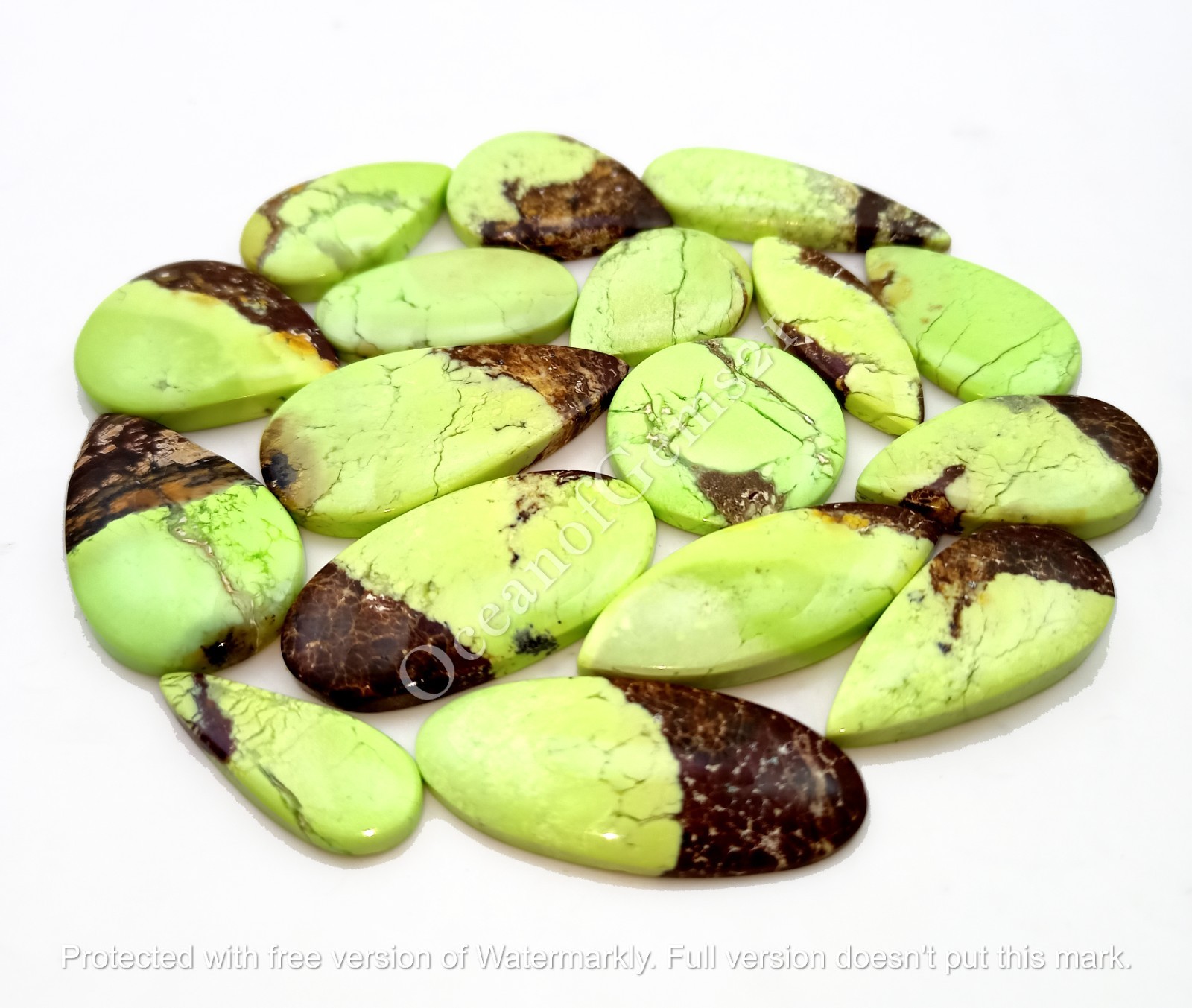 100 CARAT Bio Lemon Chrysoprase Stone Cabochon, 3-4 Piece, Loose Gemstone Lot