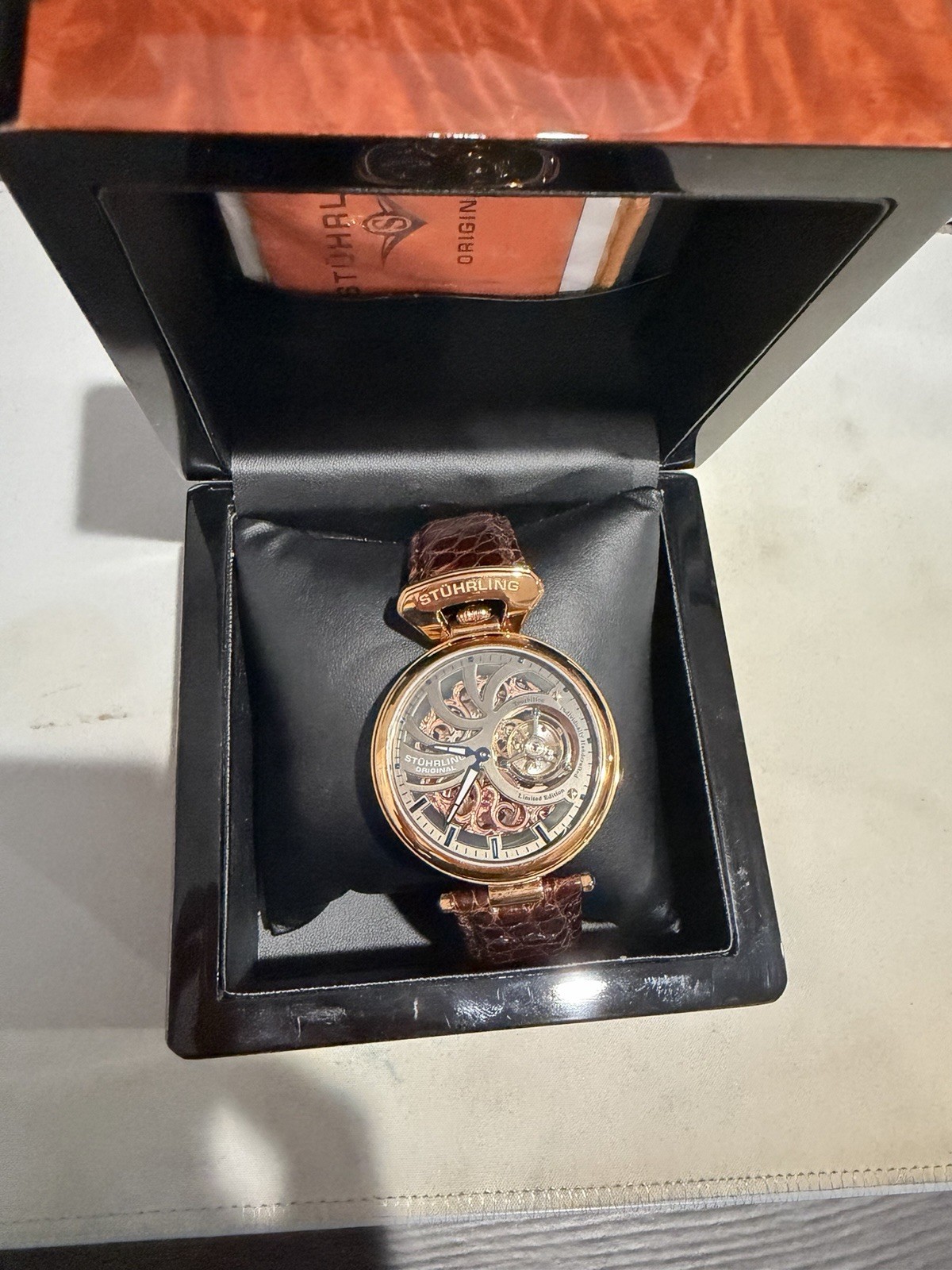 Stuhrling Emperor’s Skeleton Tourbillon 127C.333514 Limited 56/111 MSRP $3500