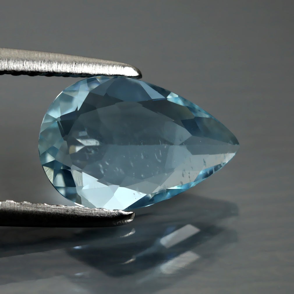 1.46 ct Fabulous Pear Cut (10.28 x 6.88 mm) Brazil Sky Blue Aquamarine Gemstone