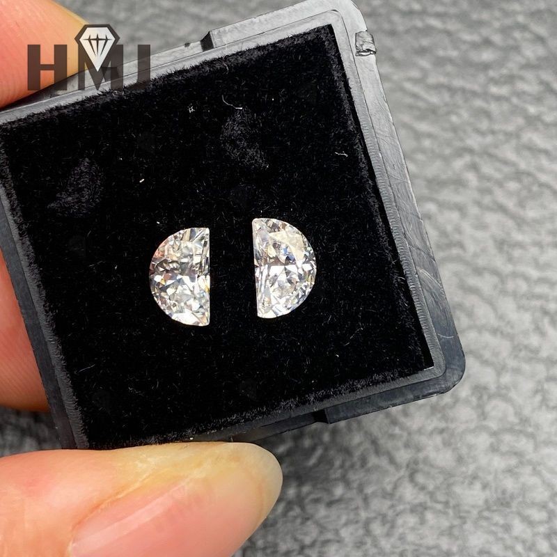 Wholesalers Special Moissanite Loose Stones Half Moon Gemstone White D Color DIY