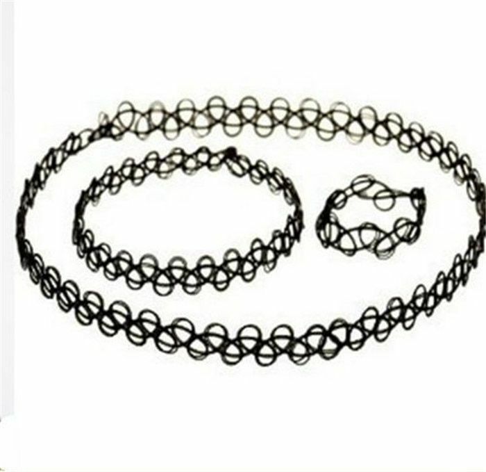 Elastic Vintage Gothic Collar Stretchable Choker Necklace Bracelet Women Jewelry