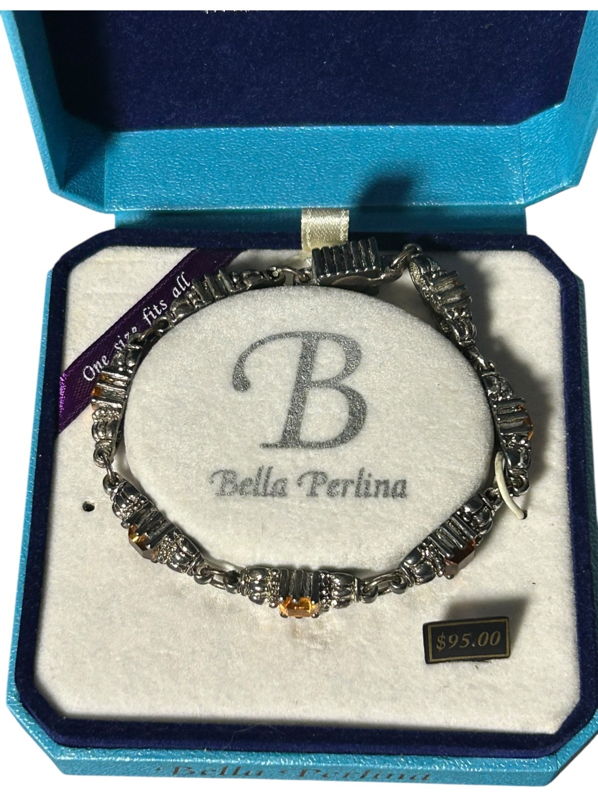 Bella Perlina Bracelet Orange Stones