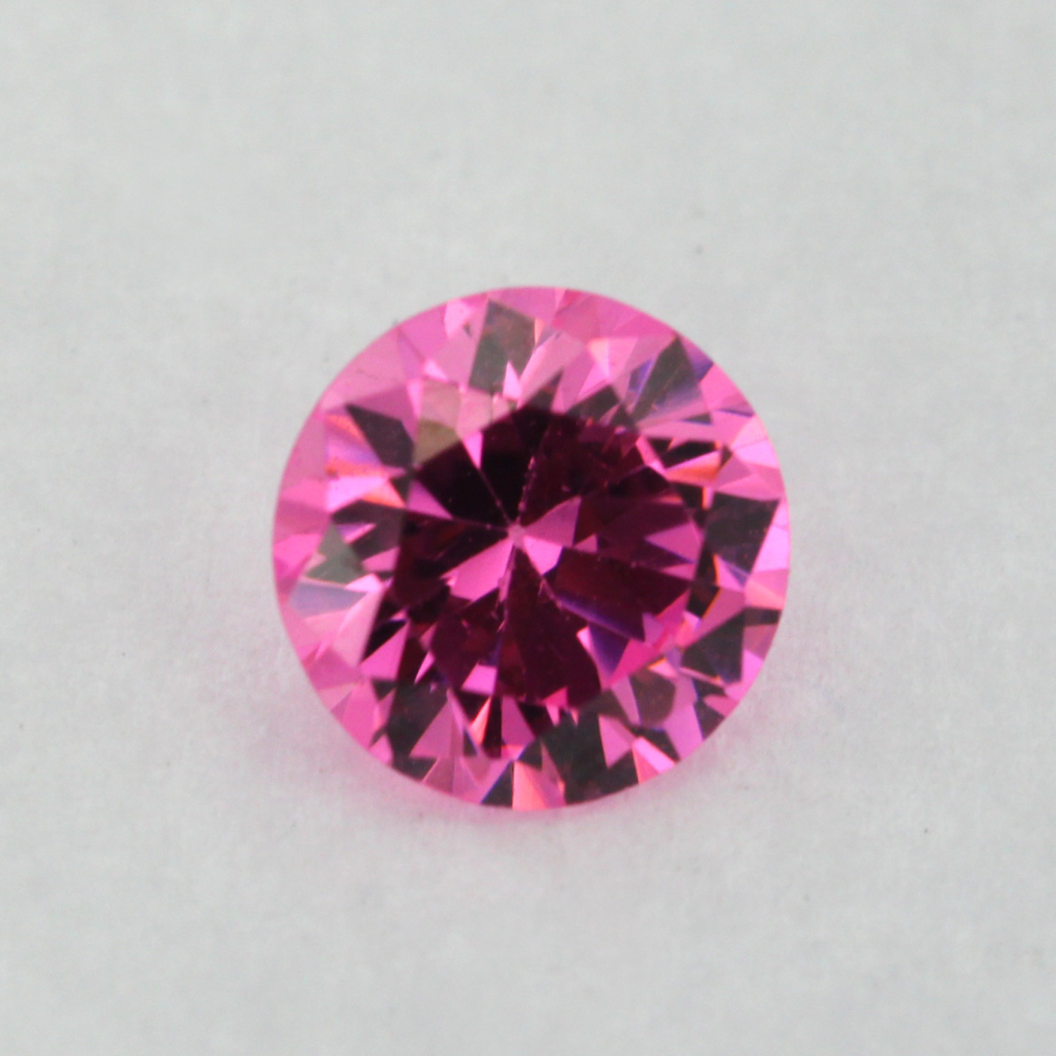 Loose Round Cut Shape Pink Sapphire CZ Stone Single Cubic Zirconia Birthstone