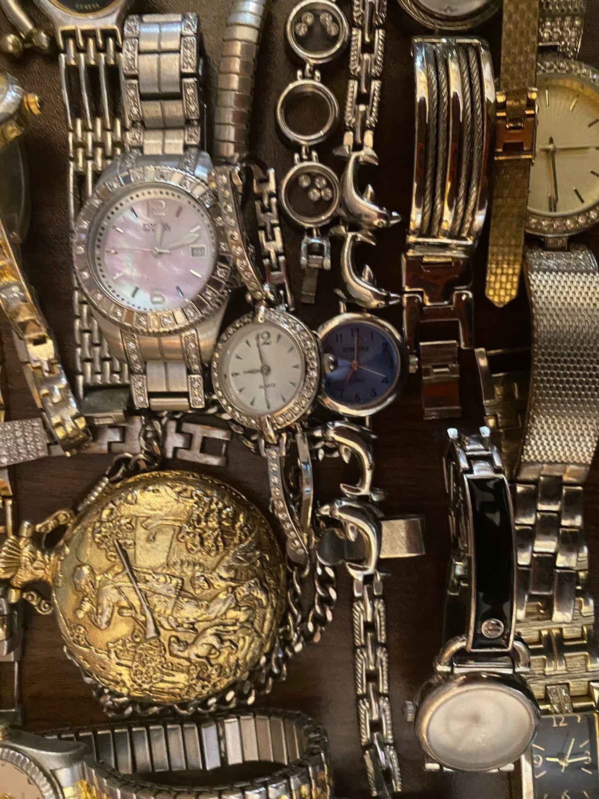 Huge Lot 85+ Vintage to Now Used Watches some Run Gold Silver Tone BRANDS+++