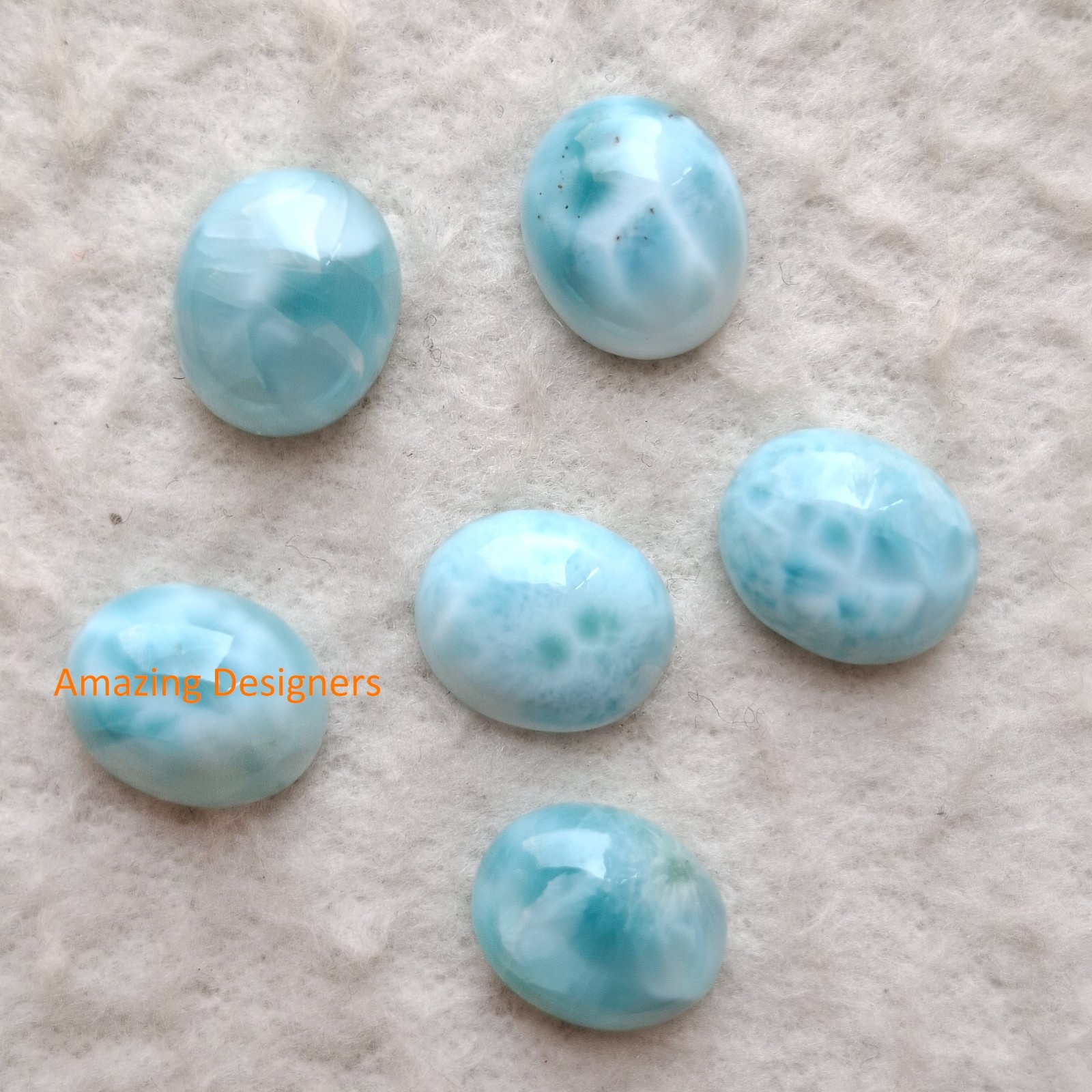 Natural Larimar Oval Cabochon 3x5mm to 12x16mm Loose Gemstone