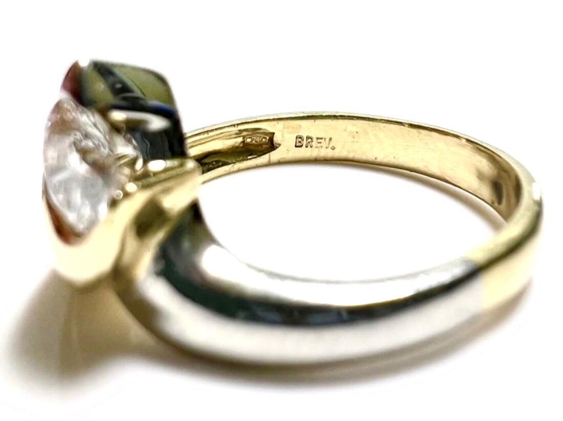 Ring 750 Gold 0.70 ct. Diamond Size 59/ 18.8mm 5.9 Grams G/P Excellent Condition
