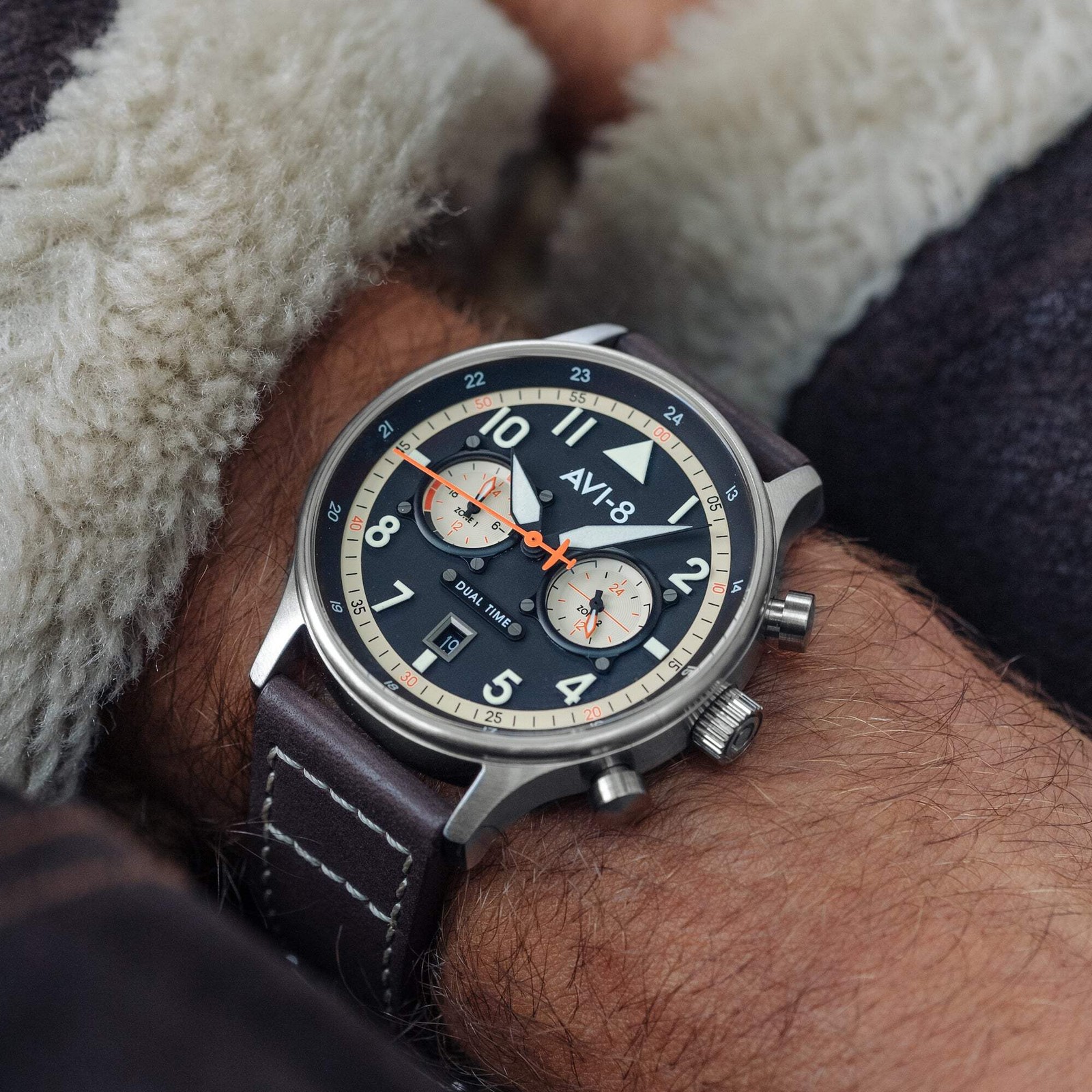 AVI-8 Hawker Hunter Carey Stainless Steel 43.5mm Japanese Quartz Wristwatch