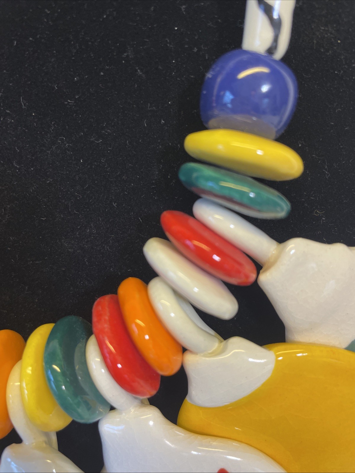 VINTAGE RUBY Z CANDICE LOHEED CERAMIC 80-90”s NECKLACE Ornaments Balloons Clown