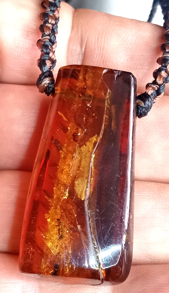 Amber Natural 25 million years old from Mexico adjustable hand braided.