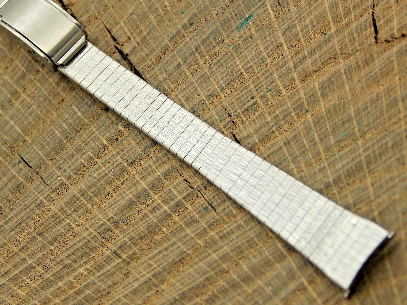 Vintage Stainless Steel Sliding Clasp NOS Unused Watch Band 10mm Curved Ladies