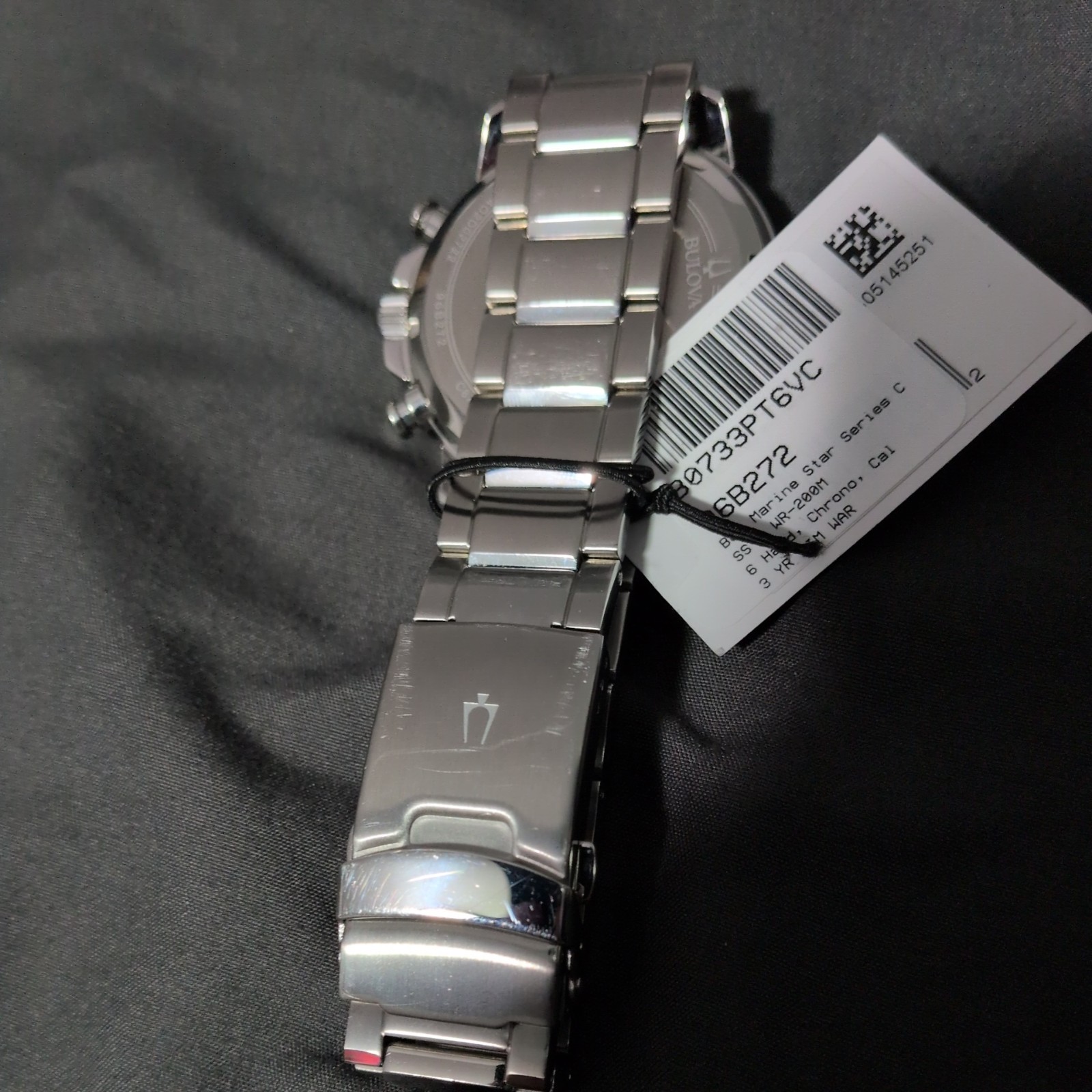 Bulova Marine Star Series C 96B272 Black Dial Chronograph Men Quartz Watch 45MM