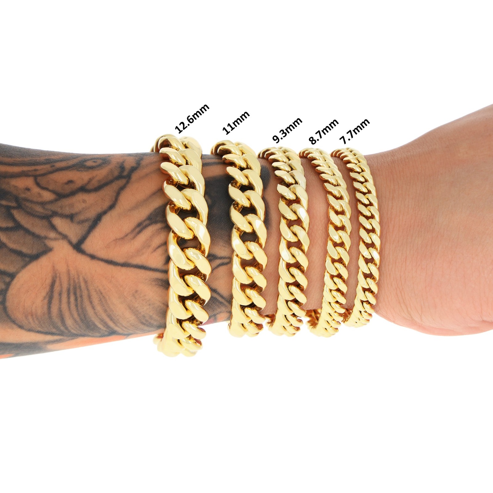 10K Real Yellow Gold 3mm-12.6mm Miami Cuban Lightweight Chain Necklace Bracelet