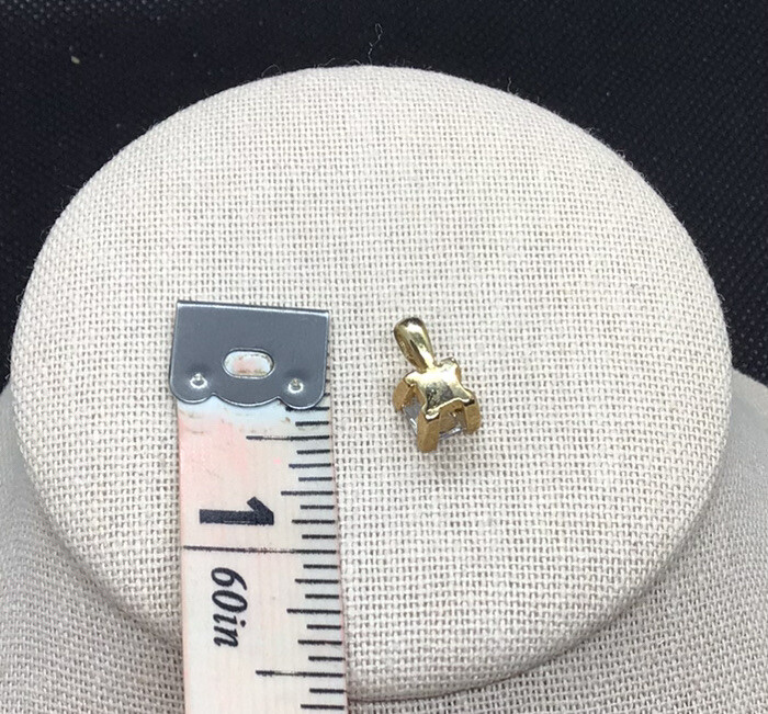 Gold Tone Clear Princess Cut Cz Fashion Pendant U96
