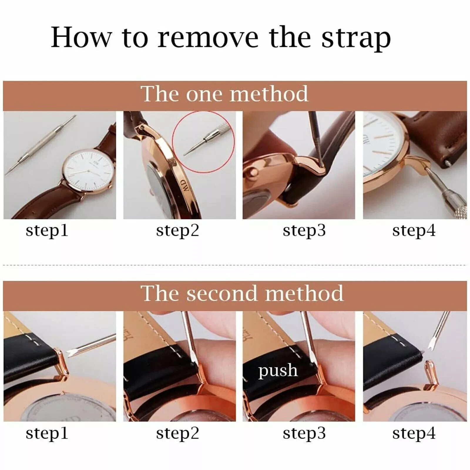 Adjustable Rectangle Watch Back Case Cover Opener Pin Remover Wrench Repair Kit