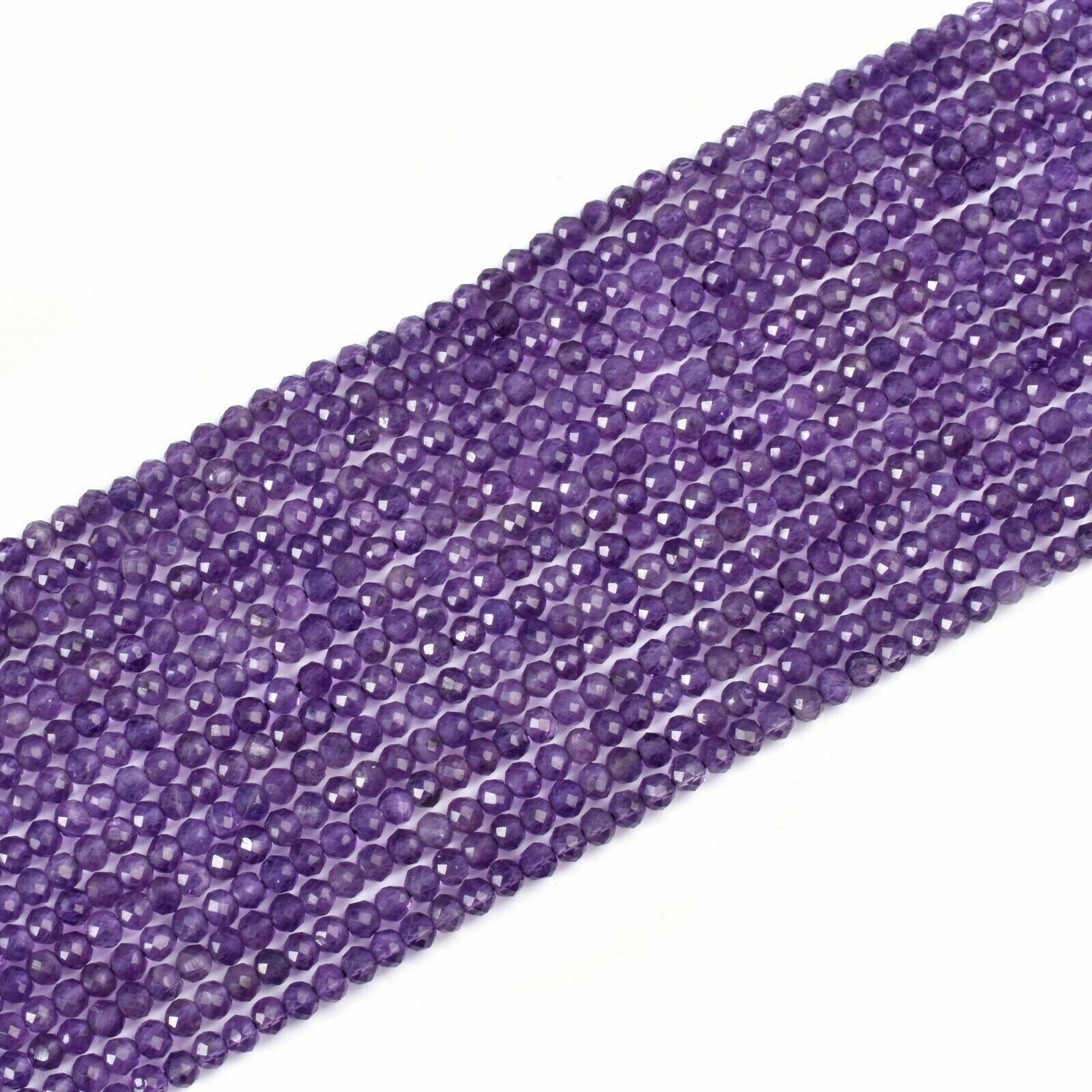 Amethyst Rondelle Faceted 2mm, Natural Amethyst Loose Beads 12″inch 5 Strand