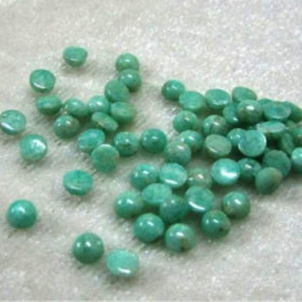 4MM TO 10MM NATURAL GREEN AMAZONITE ROUND SHAPE FLAT BACK CABOCHON FOR JEWELRY