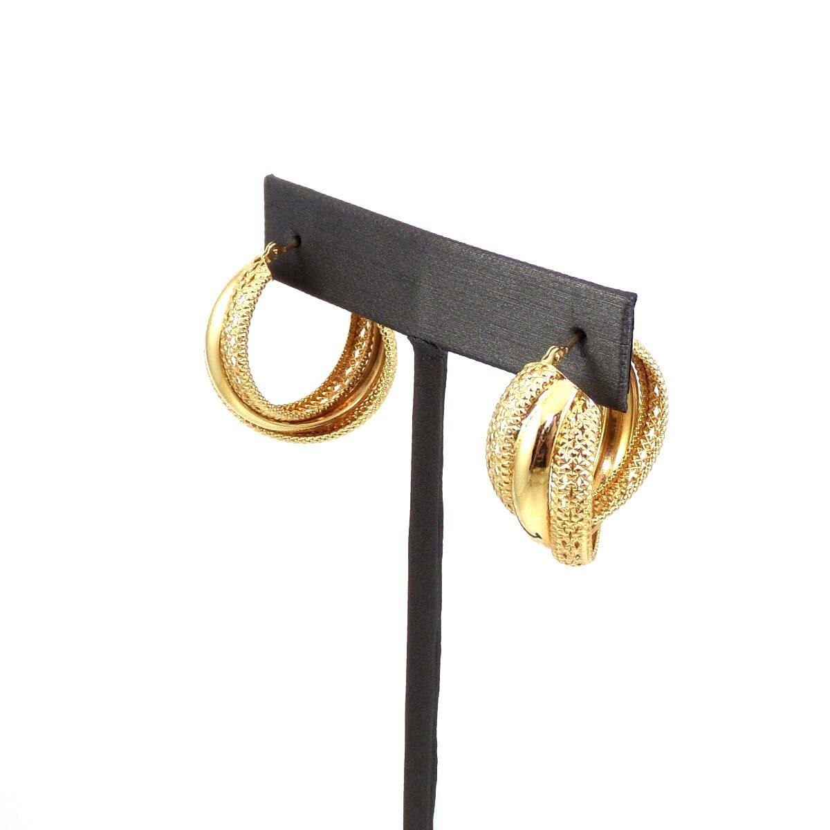 Michael Anthony 14K Yellow Gold Large Crossover Hoop Earrings