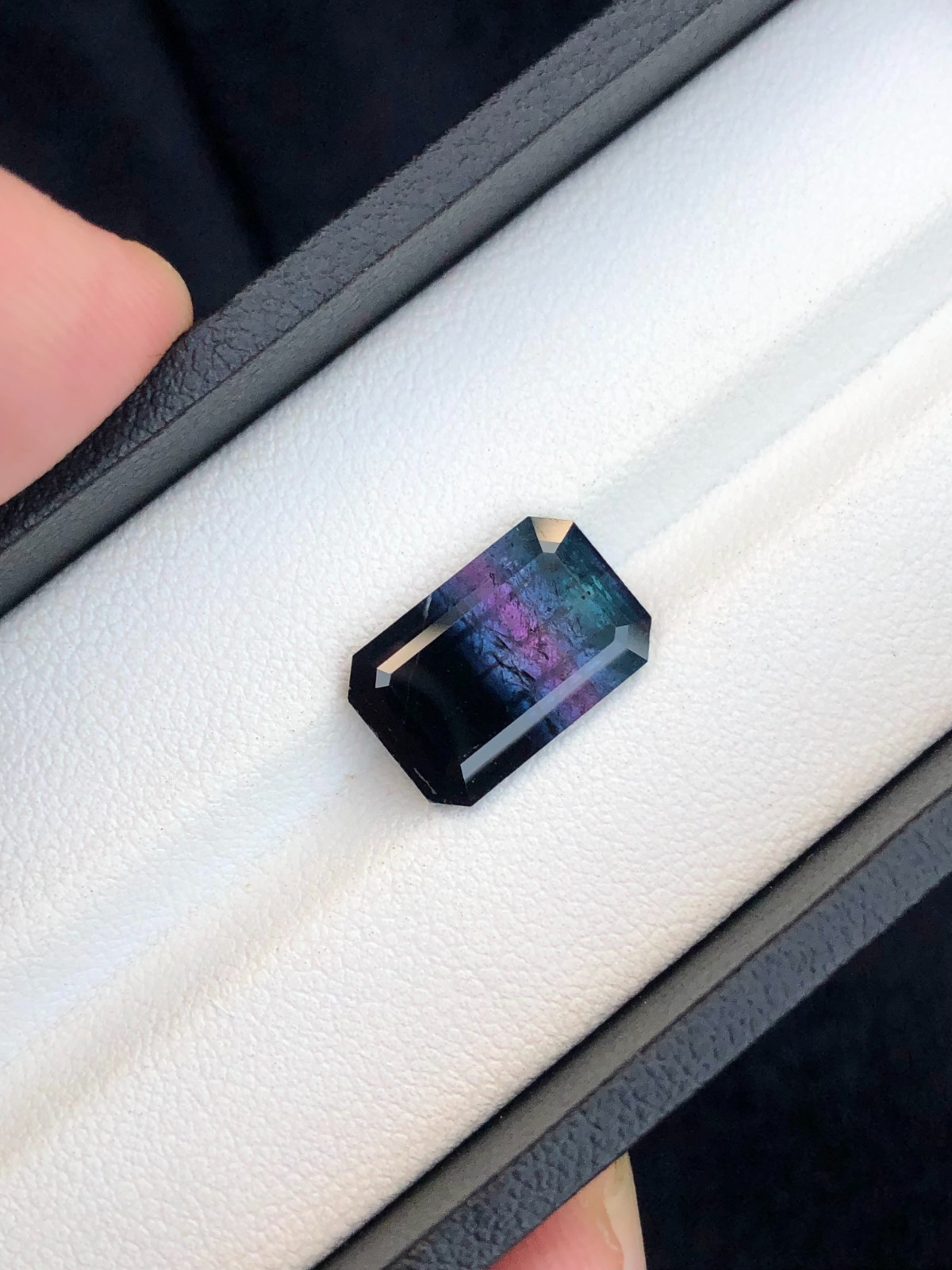 Natural Multi-Color Tourmaline Gemstone: Emerald Cut, Afghanistan , 6.4 Carats