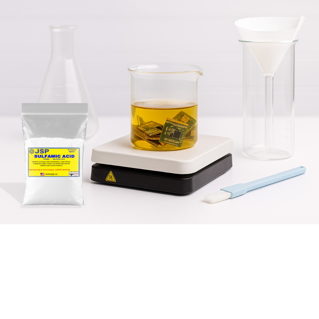 JSP Sulfamic Acid 8 oz Bag 99% Pure Reagent Grade Fine Powder Gold Refining Aqua