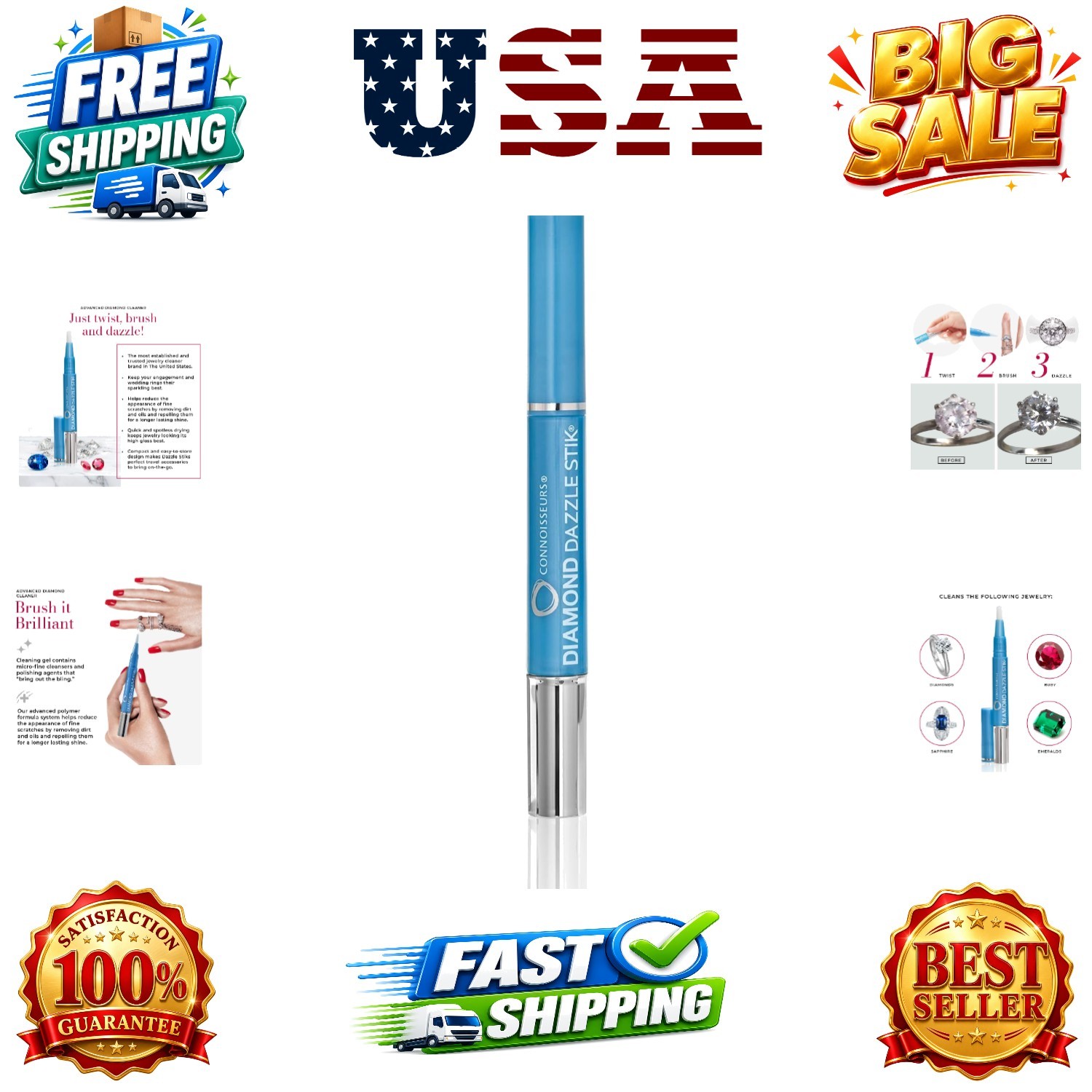 Diamond Dazzle Stik – Portable Diamond Cleaner for Rings and Other Jewelry – …