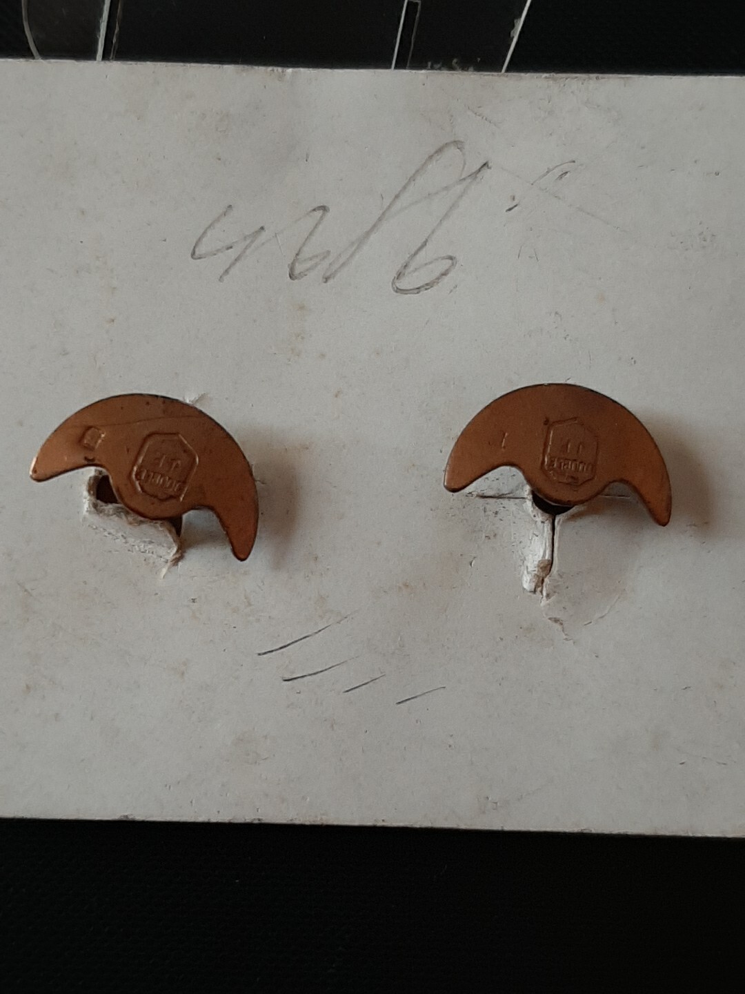 Antique Art Nouveau France Cufflinks On Card Original Presentation Gold Double