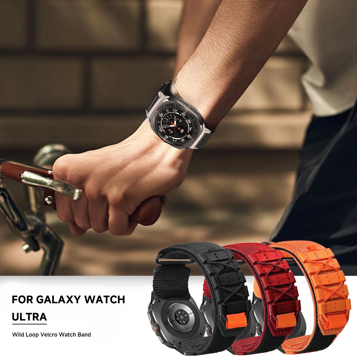 For Samsung Galaxy Watch 7 Ultra 47mm Sports Nylon Woven Watch Strap Colourful
