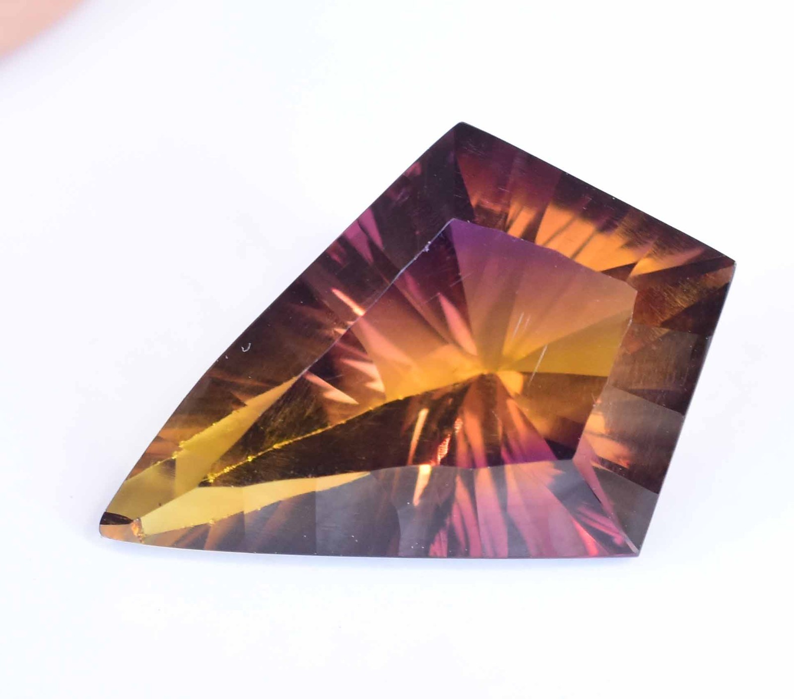 Natural Bolivia Ametrine Bi-Color 19.30 Ct Untreated Certified Loose Gemstone