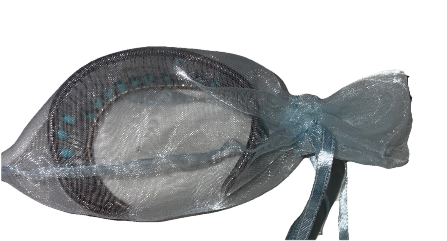 Tana Acton Sterling Silver Kinetic Wave Cuff Bracelet/Turquoise Beads 27.24 gr.