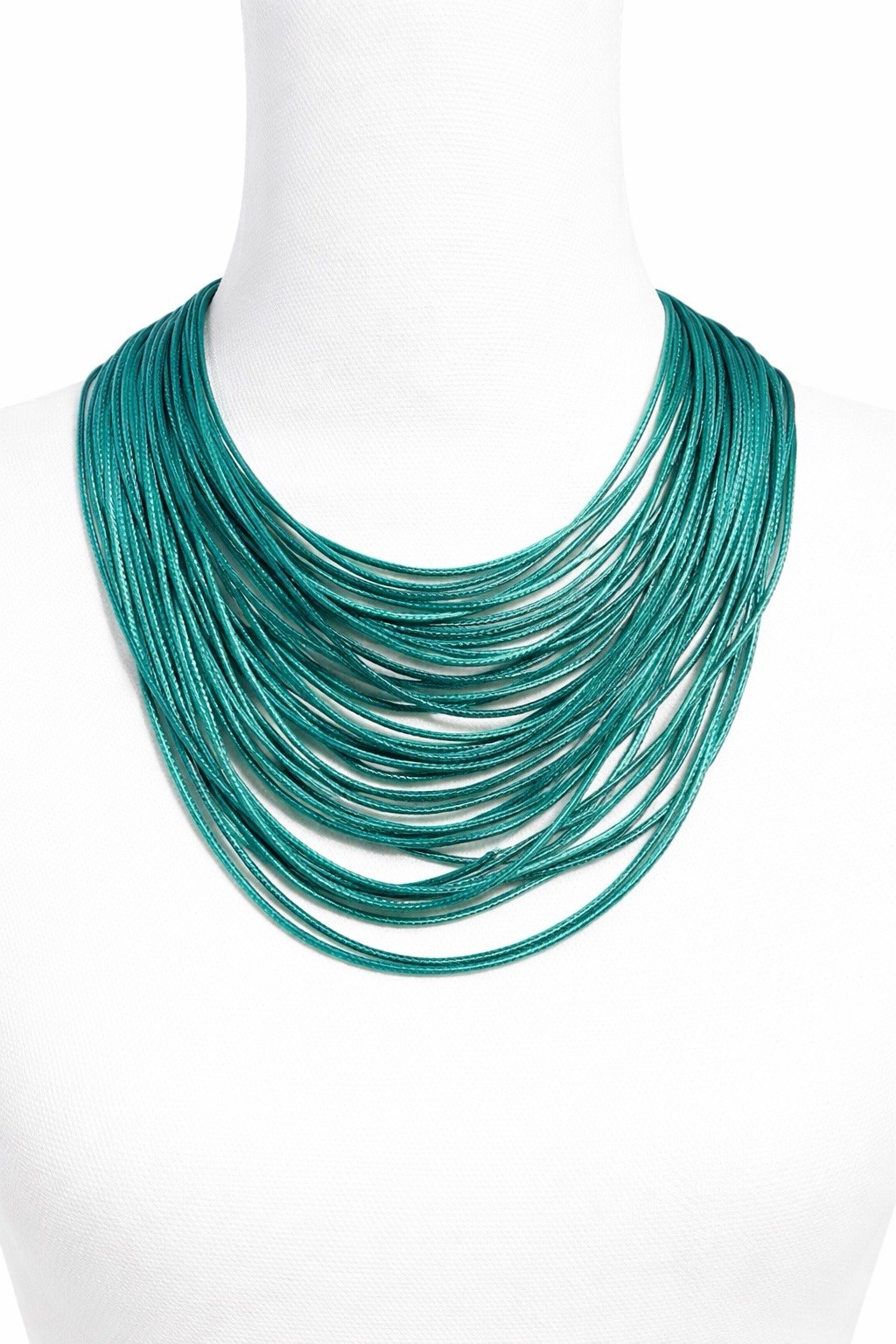 Multi Layer Turqious Neckalce Statement Silver Magnetic Closure NEW