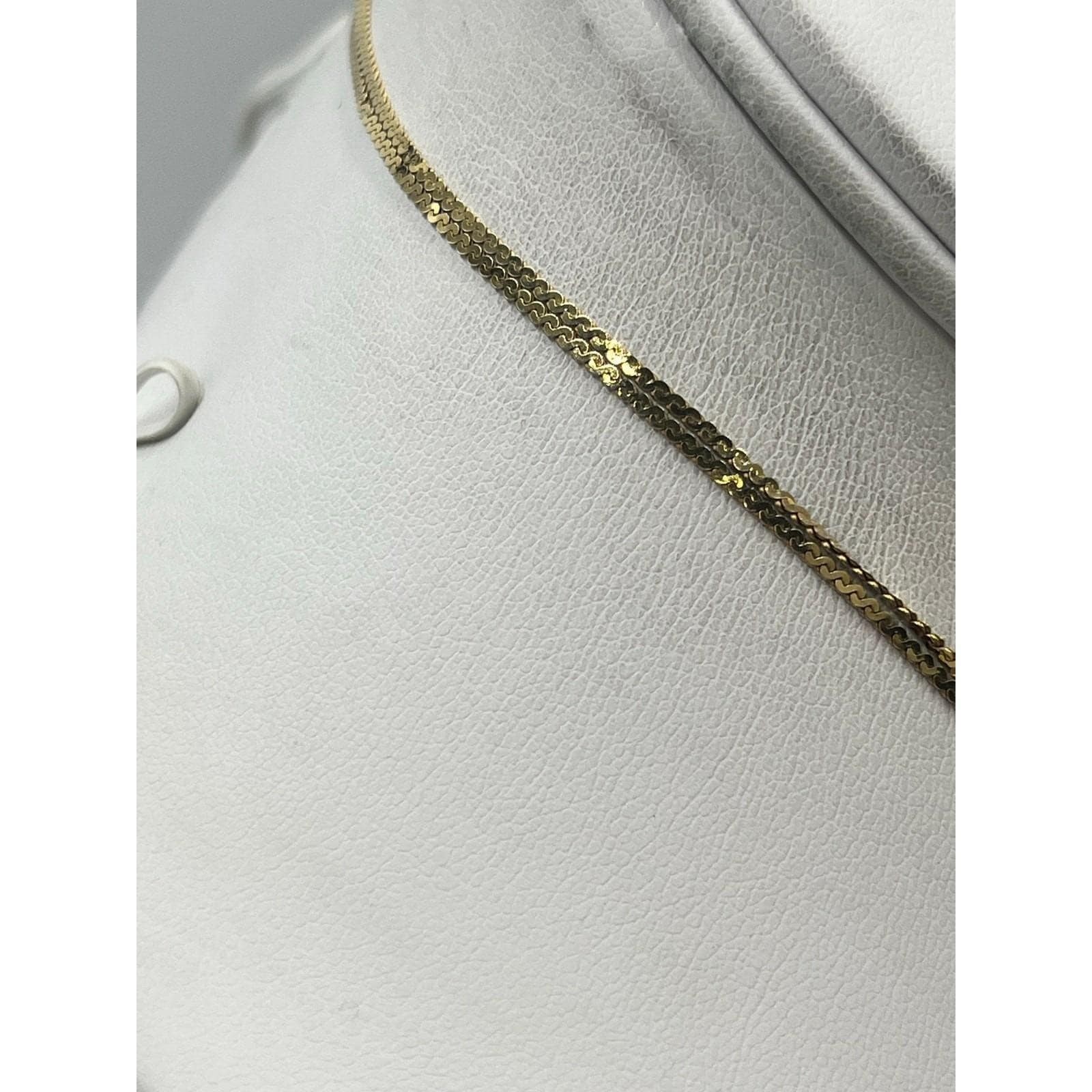 Aurea 585 Unoaerre 14k Italy Singapore Long 35″ Chain Link High Shine Necklace