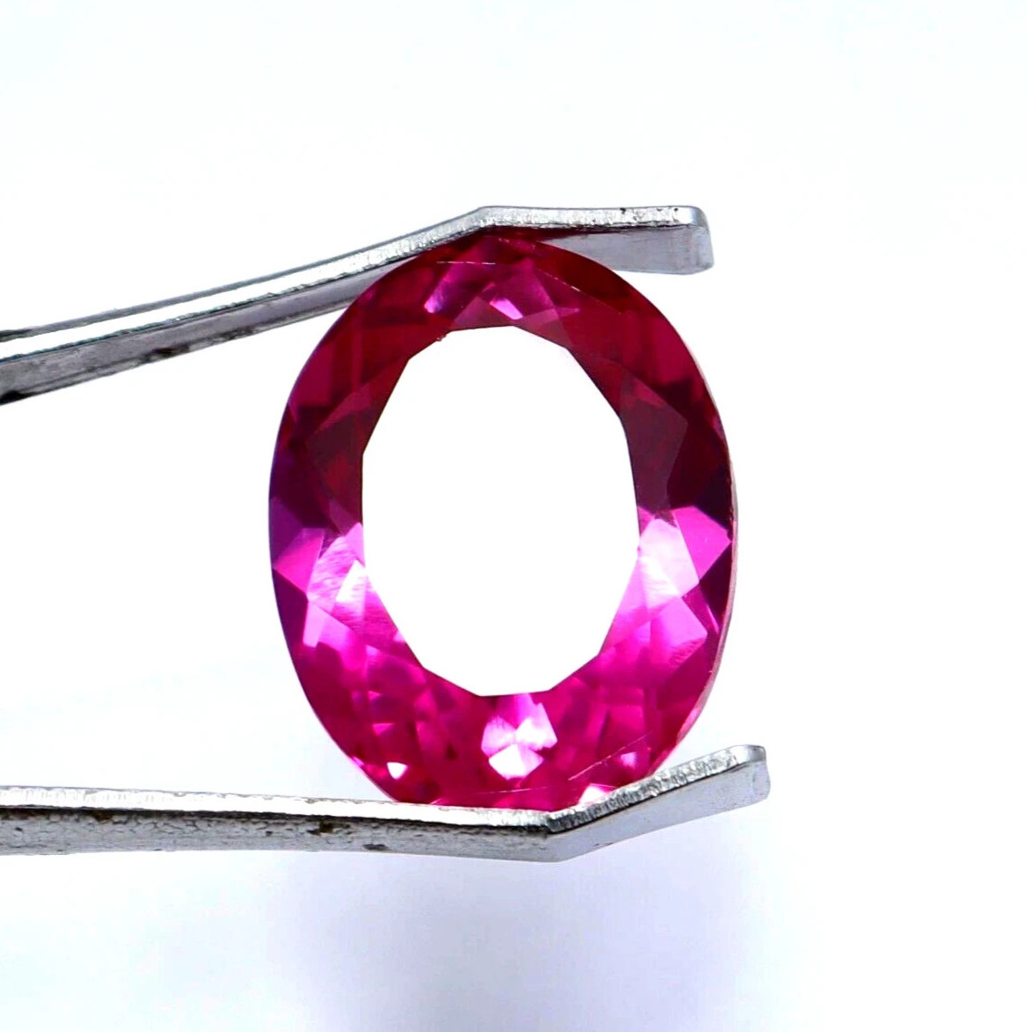 Natural Ceylon Pink Sapphire Certified 7.60 Ct Oval Cut Faceted Loose Gemstone