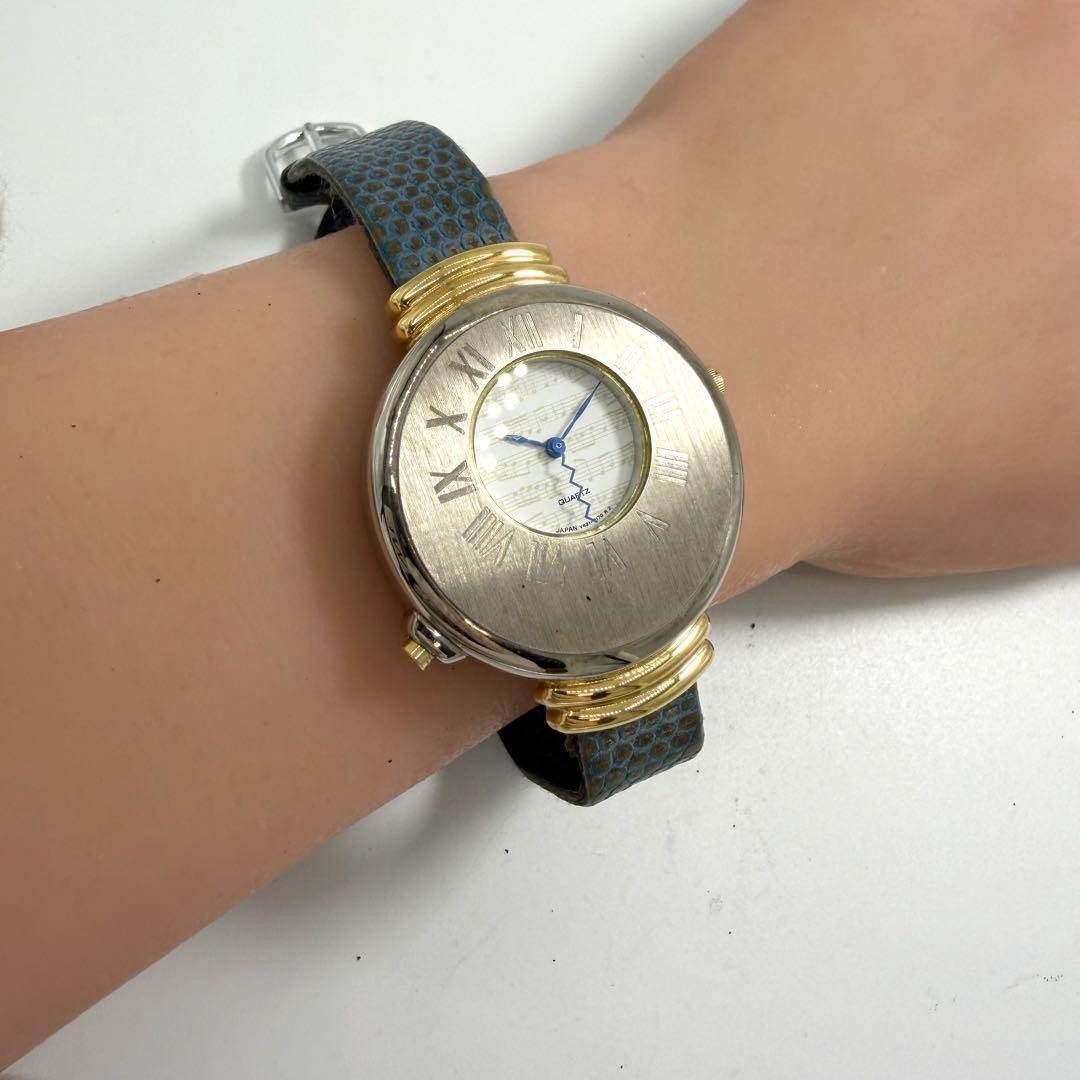 Rare Seiko Melody Watch V421-0040 Quartz Musical Notes Dial JDM