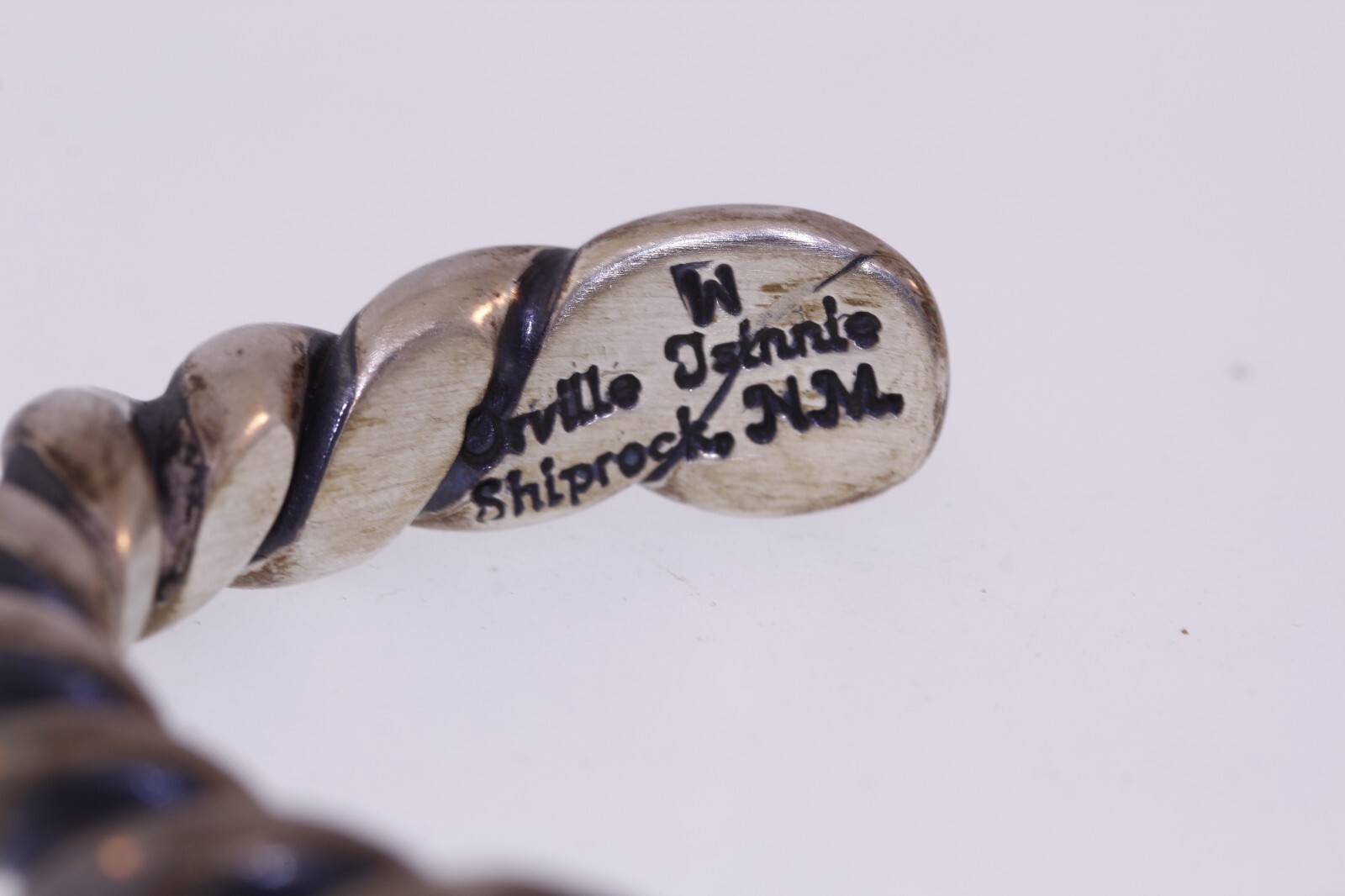Orville Tsinnie Navajo Sterling Silver 9.05mm Native Twisted Cuff Bracelet