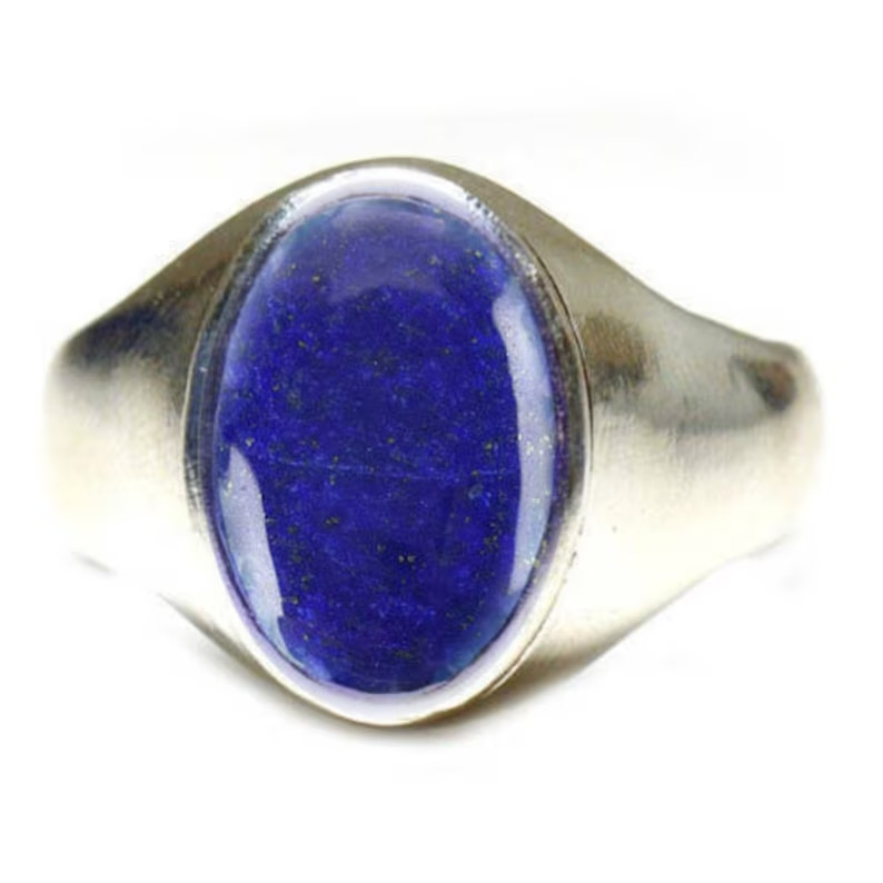 Solid 925 Sterling Silver Natural Lapis Lazuli Oval Cab Gemstone Gift Men’s Ring