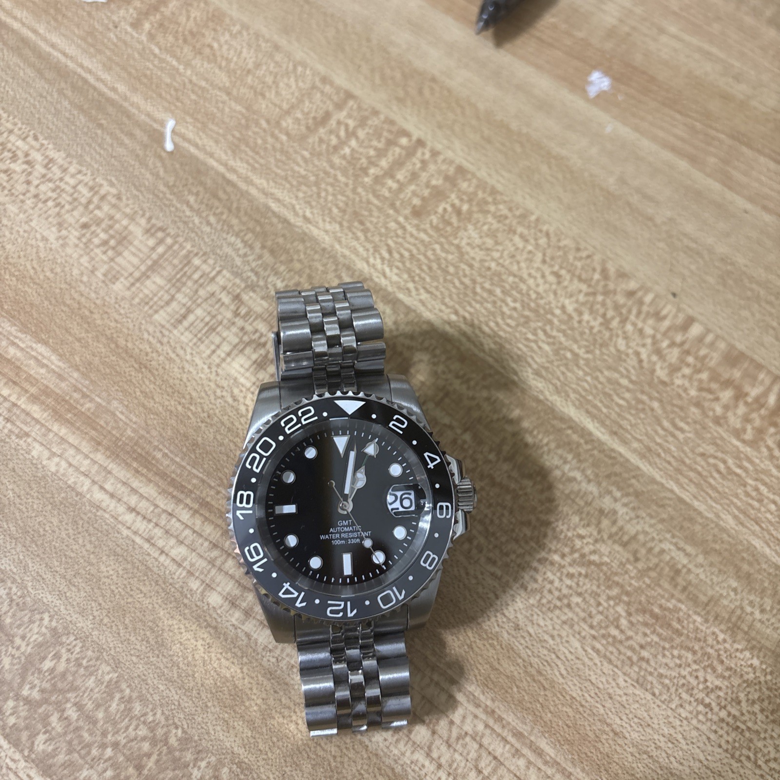 Custom Made Gray 40mm GMT Style Diver Mod Watch w/ NH34 Movement