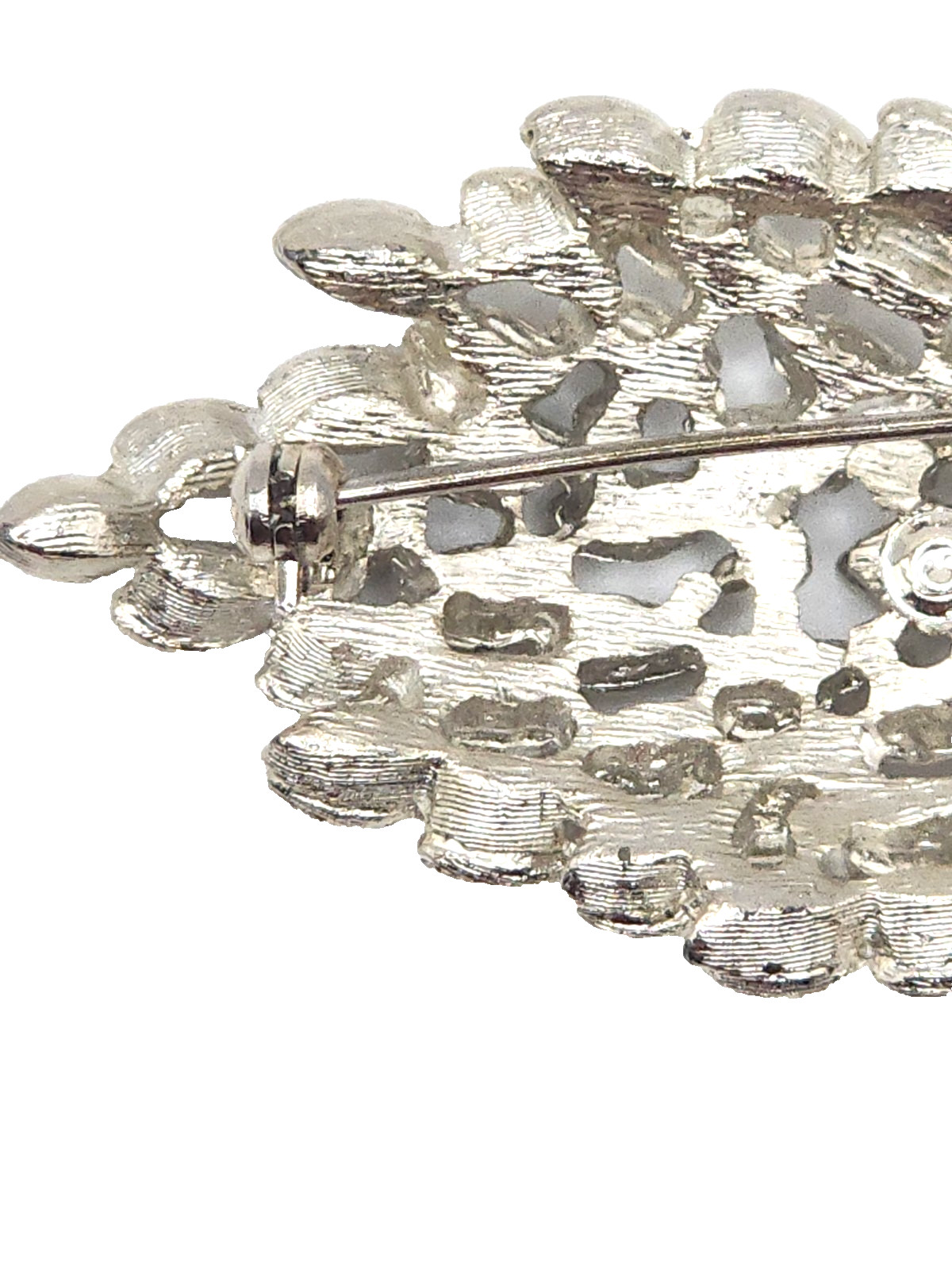 Vintage Roget TM Silver Tone Leaf Brooch Polished and Brushed Finish