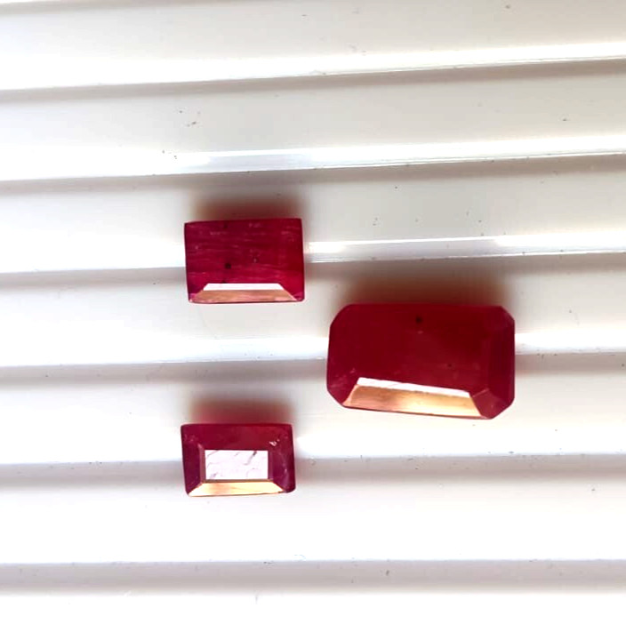 5.75-Cts Natural Ruby Loose Gemstone 3-Pc Set Size 5 X 7 – 7.50X 10 MM Approx.