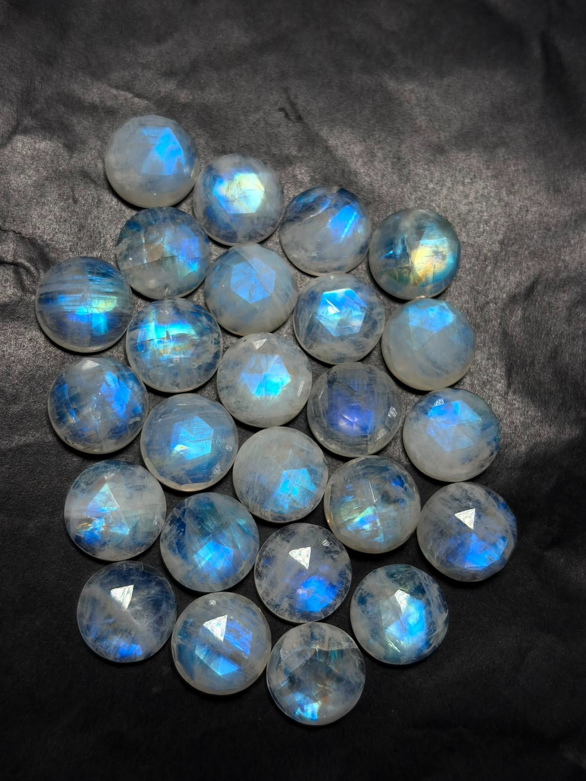 Rainbow Moonstone A One Quality 100% Natural Moonstone Rose Cut Loose Gemstone