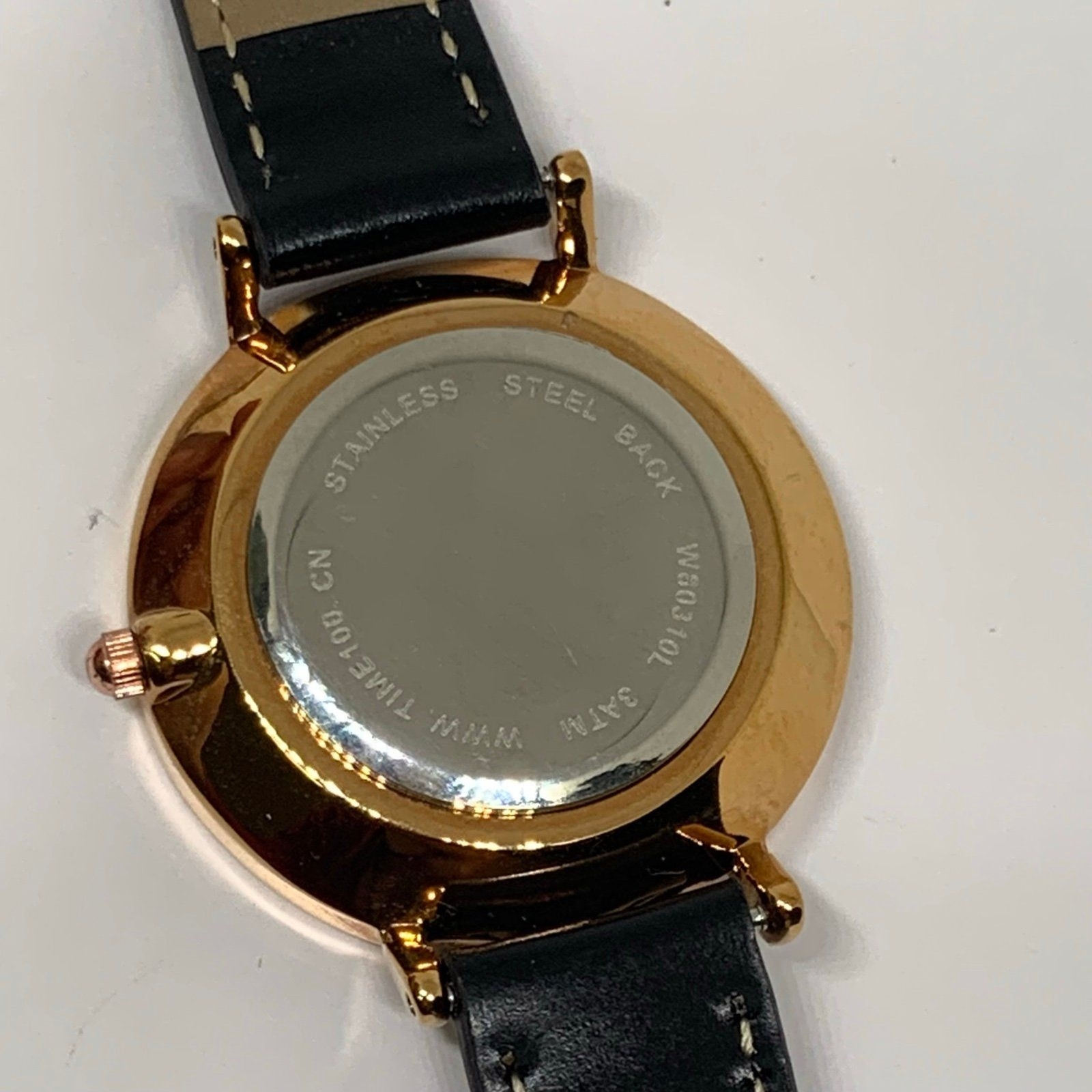 Timeco women’s quartz analog date wrist watch 32mm rose gold running