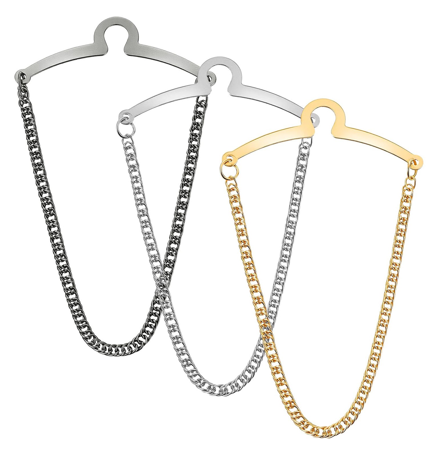 3 Pcs Tie Chain for Men, Elegant Tie Clips for Mens Neckties Tacks Accessorie…