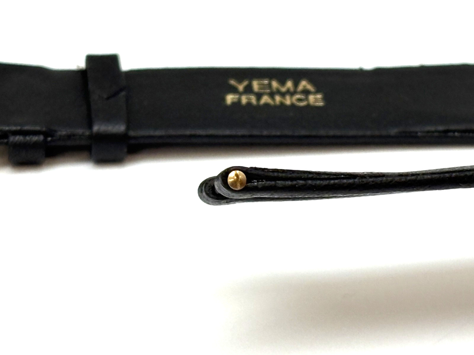 OEM YEMA France Matte Black 17mm Watch Strap with Original Buckle