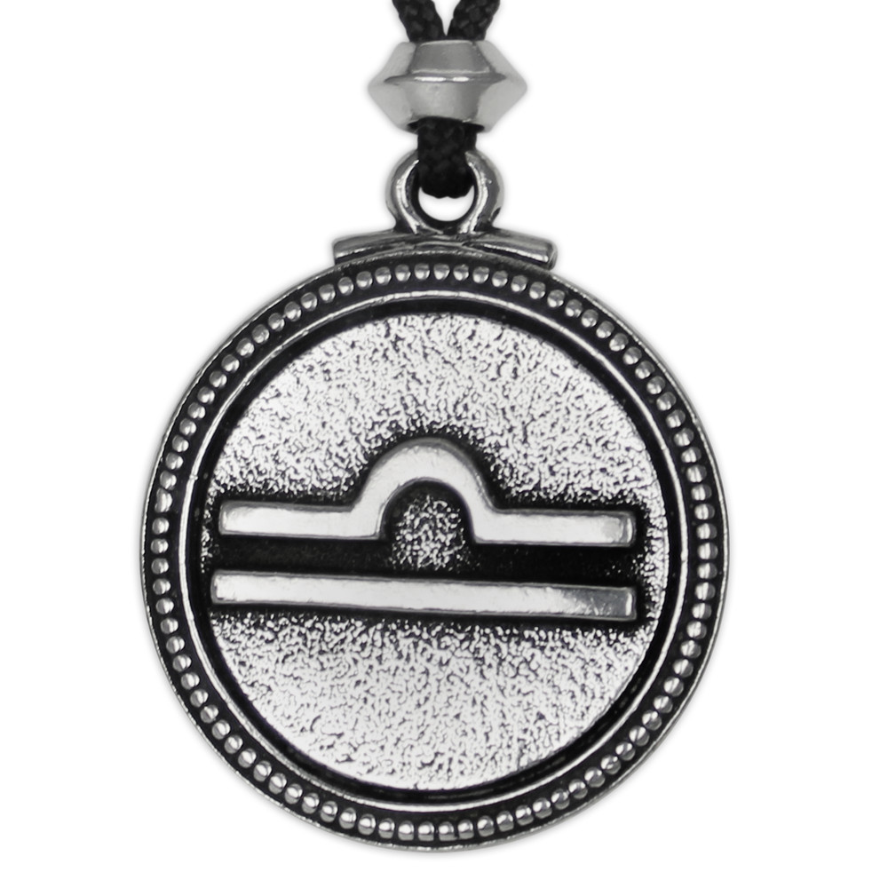 Libra Zodiac Pendant Astrology Necklace Horoscope Jewelry Pewter Amulet