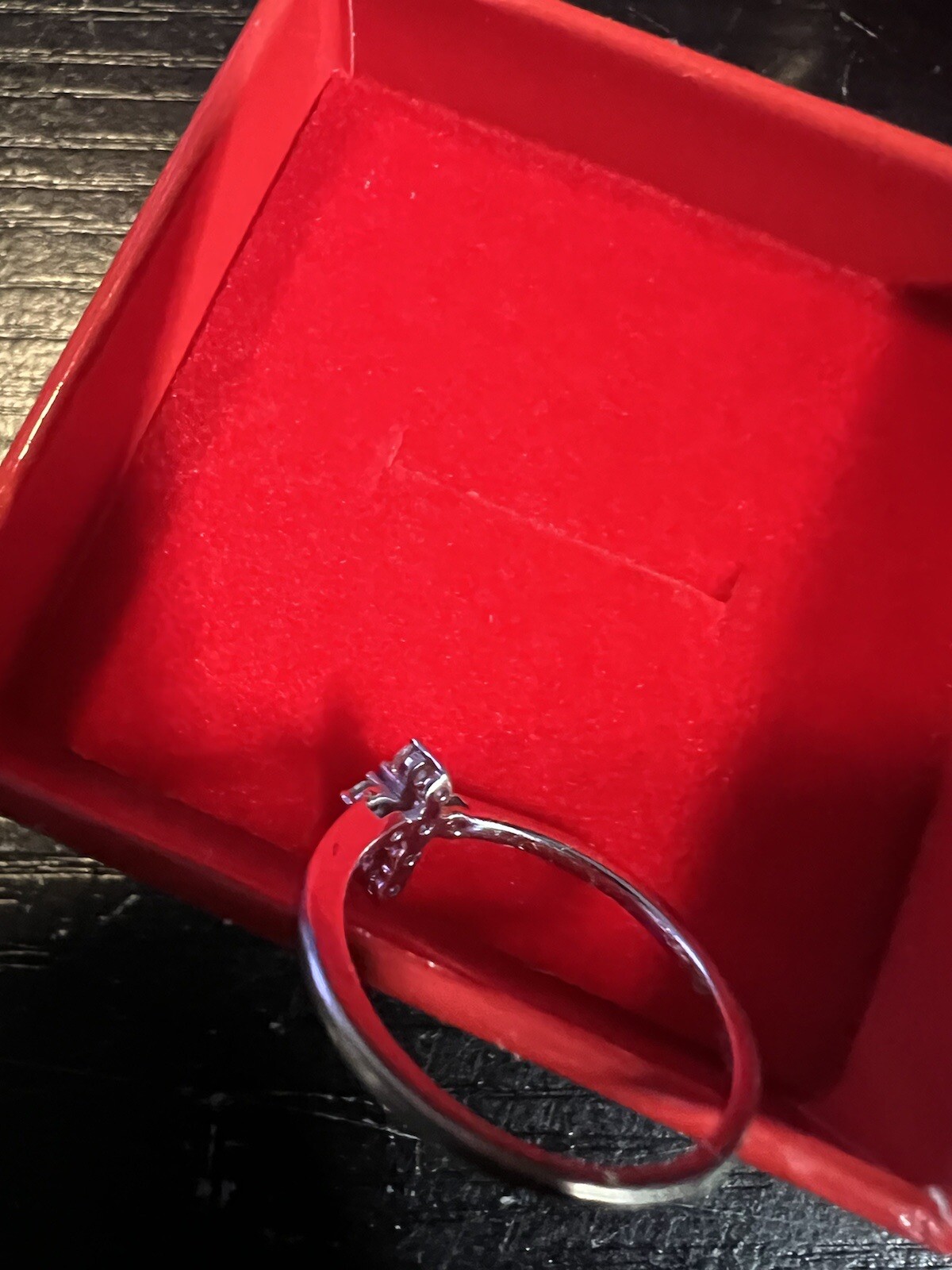 .06 ctw Round Cut Diamond Prong Set Cross Ring 14k White Gold Size 5.5approx.