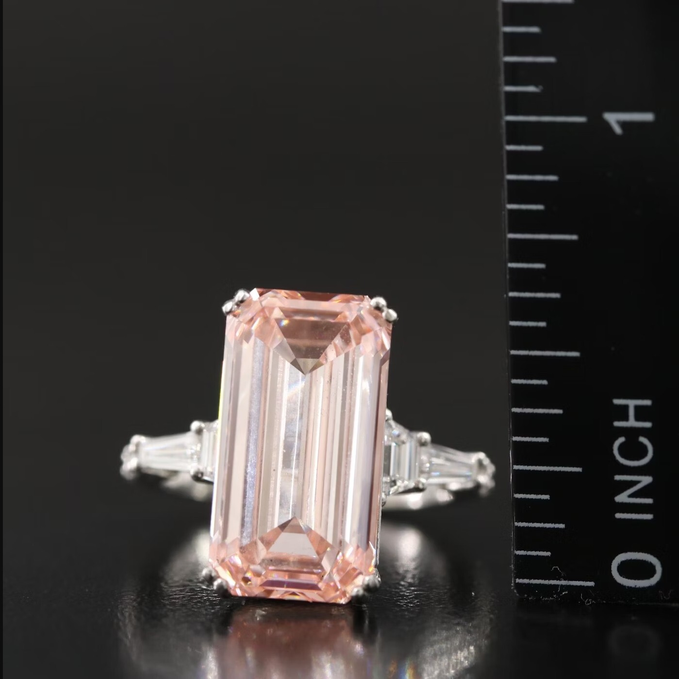 IGI Report Platinum 9.81 CTW Lab Grown Diamond Ring & Fancy Intense Pink Size 6