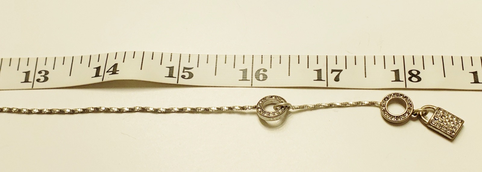 Ellen Tracy 18” Necklace Crystal Rhinestone Faux Pearl Drop Choker Silver Tone