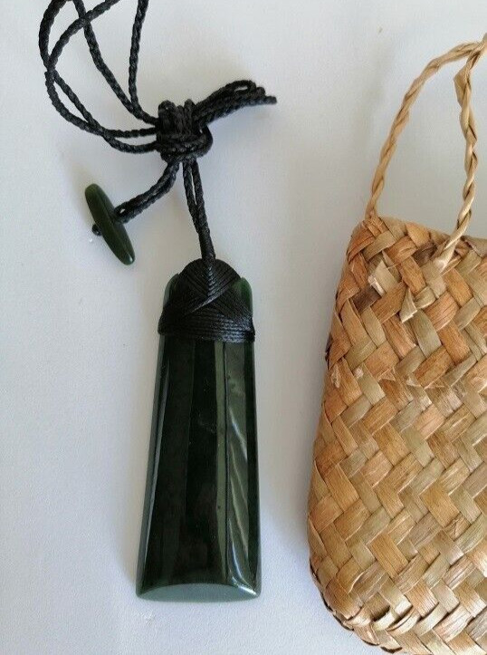 New zealand Jade greenstone Polished Toki Large pendant 85mm x 32mm (Unisex)