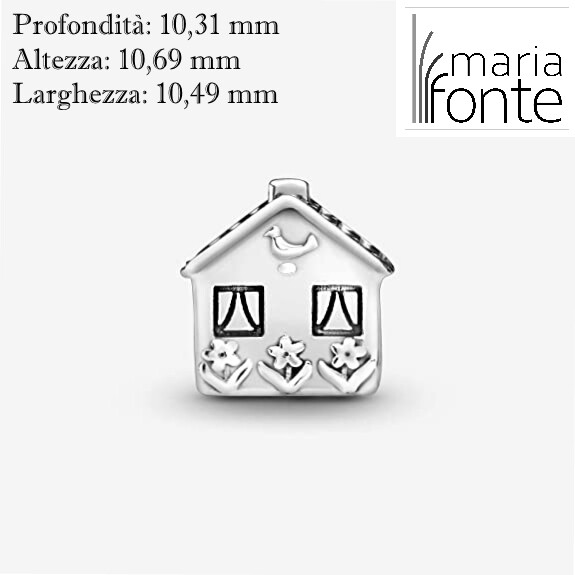MariaFonte Bead 925 Sterling Silver Home Charm Compatible