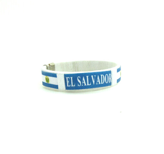 El Salvador Flex Bracelet White with El Salvador Flag