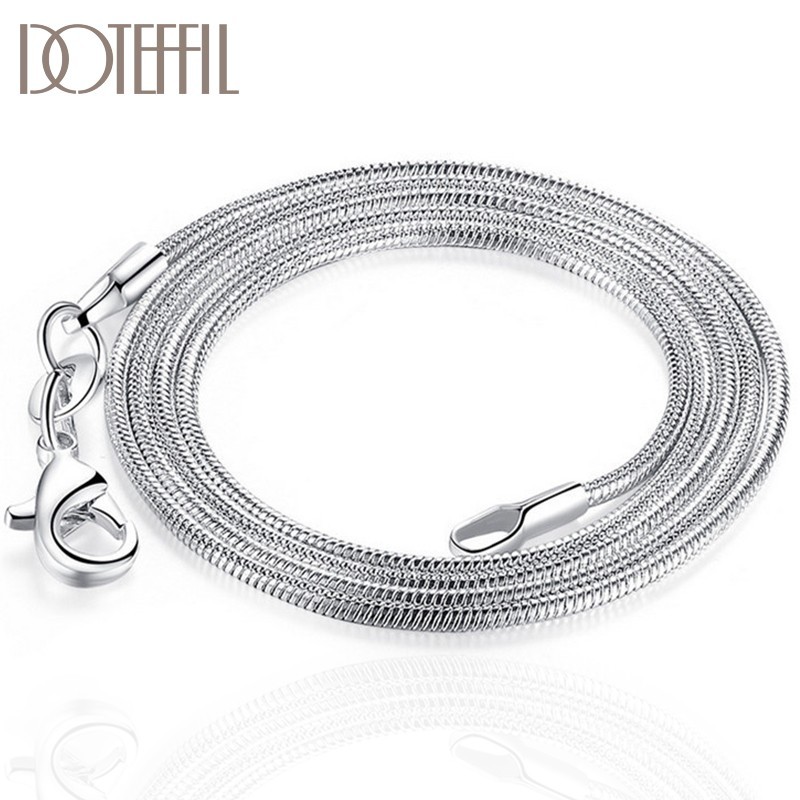 10PCS wholesale 925 sterling solid silver 1MM 16-30inch snake chain necklace